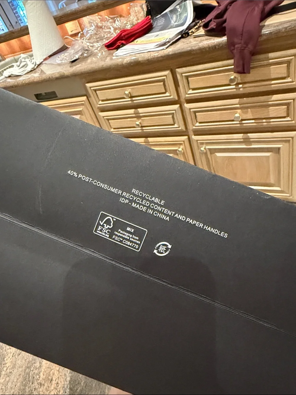 Chanel shopping bag, box and ribbon